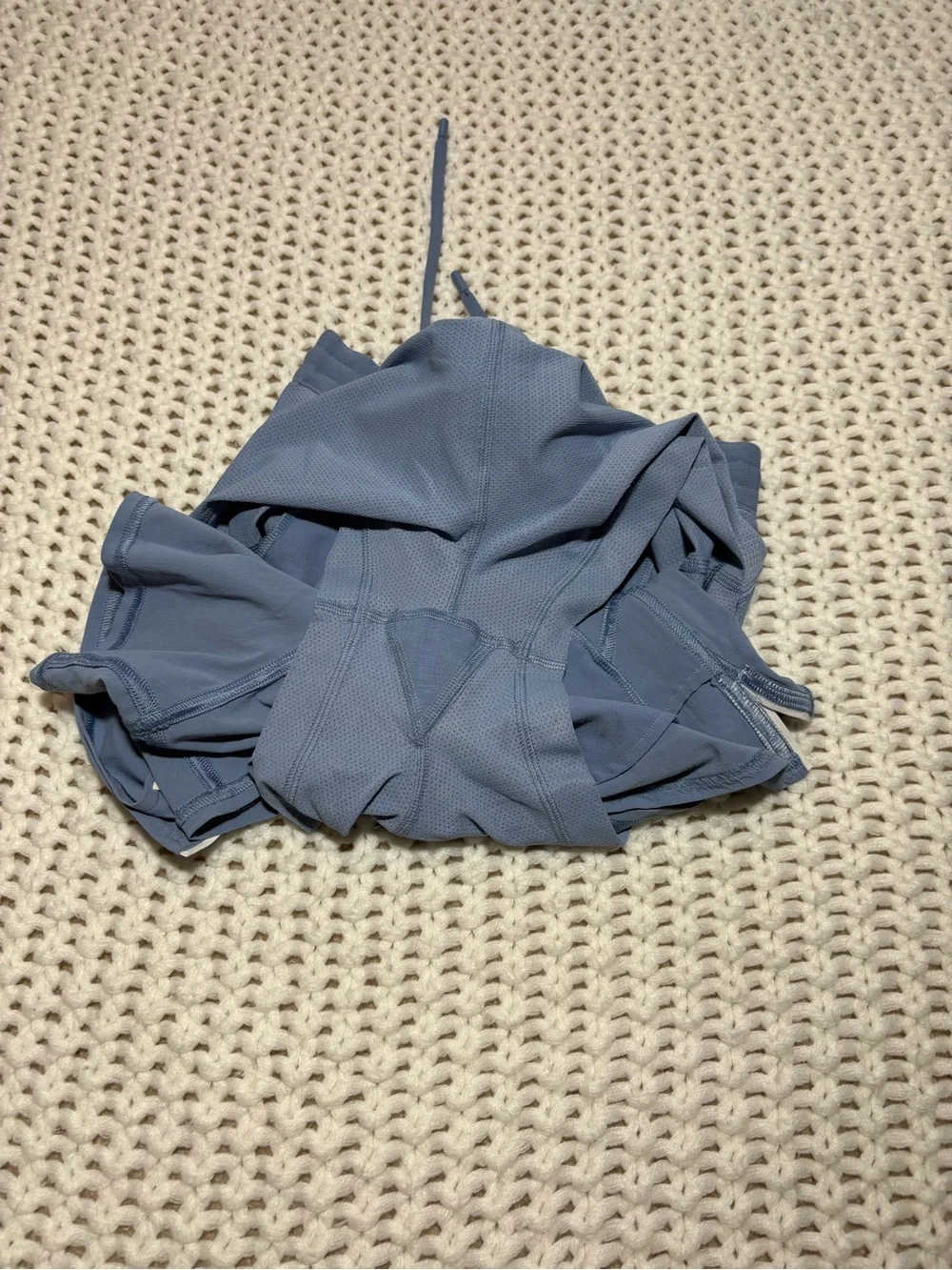 lululemon blue willow/white lightweight relaxed short 3” long liner size 6